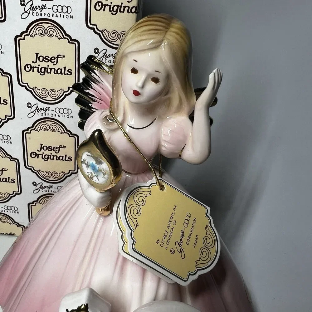 Vintage Josef Originals 12th Birthday Girl Angel Figurine with Box & Tag Vtg
